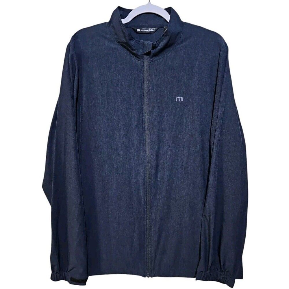 Travis Mathew Jacket Mens Size Large Blue Full Zip Windbreaker Lightweight